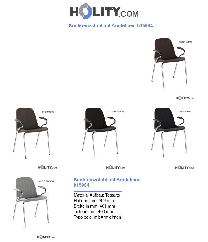 Konferenzstuhl mit Armlehnen h15984