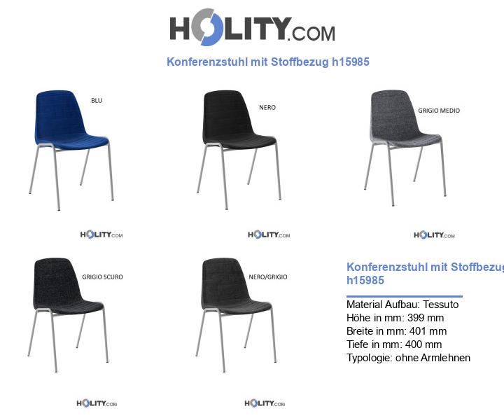 Konferenzstuhl mit Stoffbezug h15985