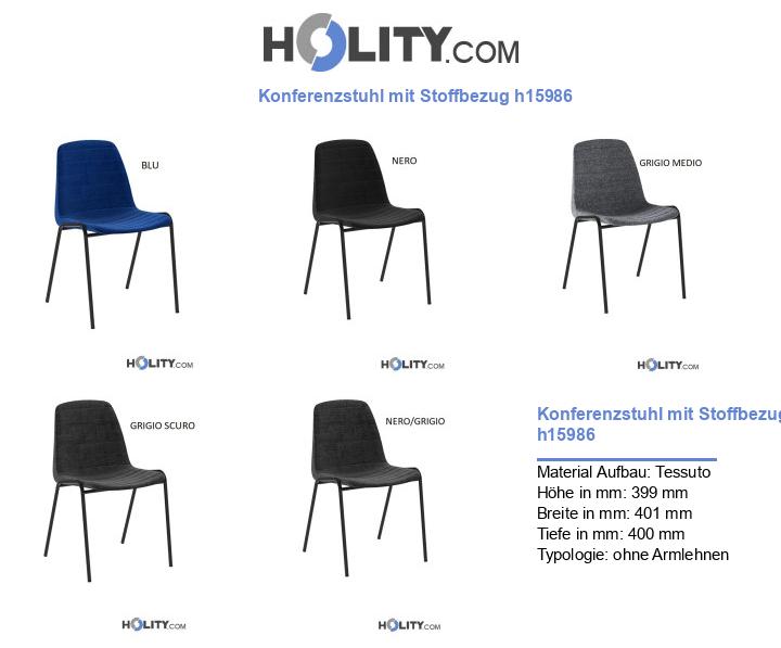 Konferenzstuhl mit Stoffbezug h15986