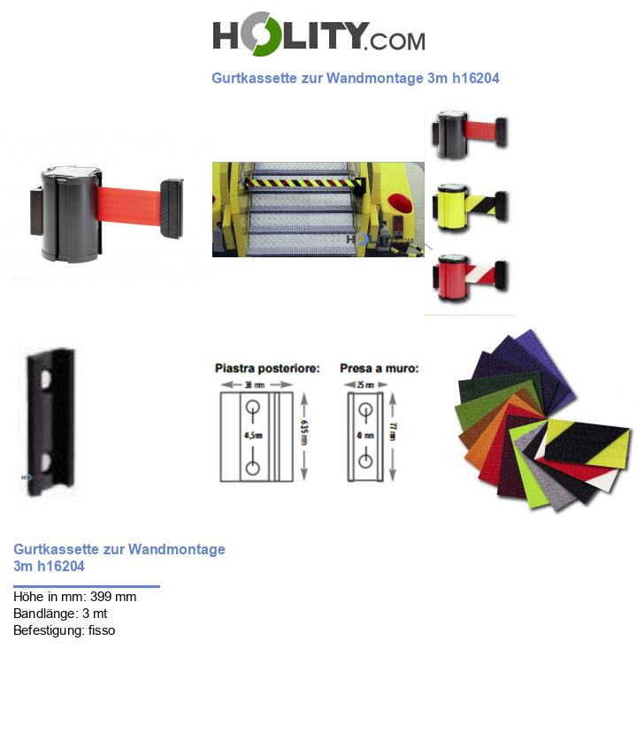 Gurtkassette zur Wandmontage 3m h16204