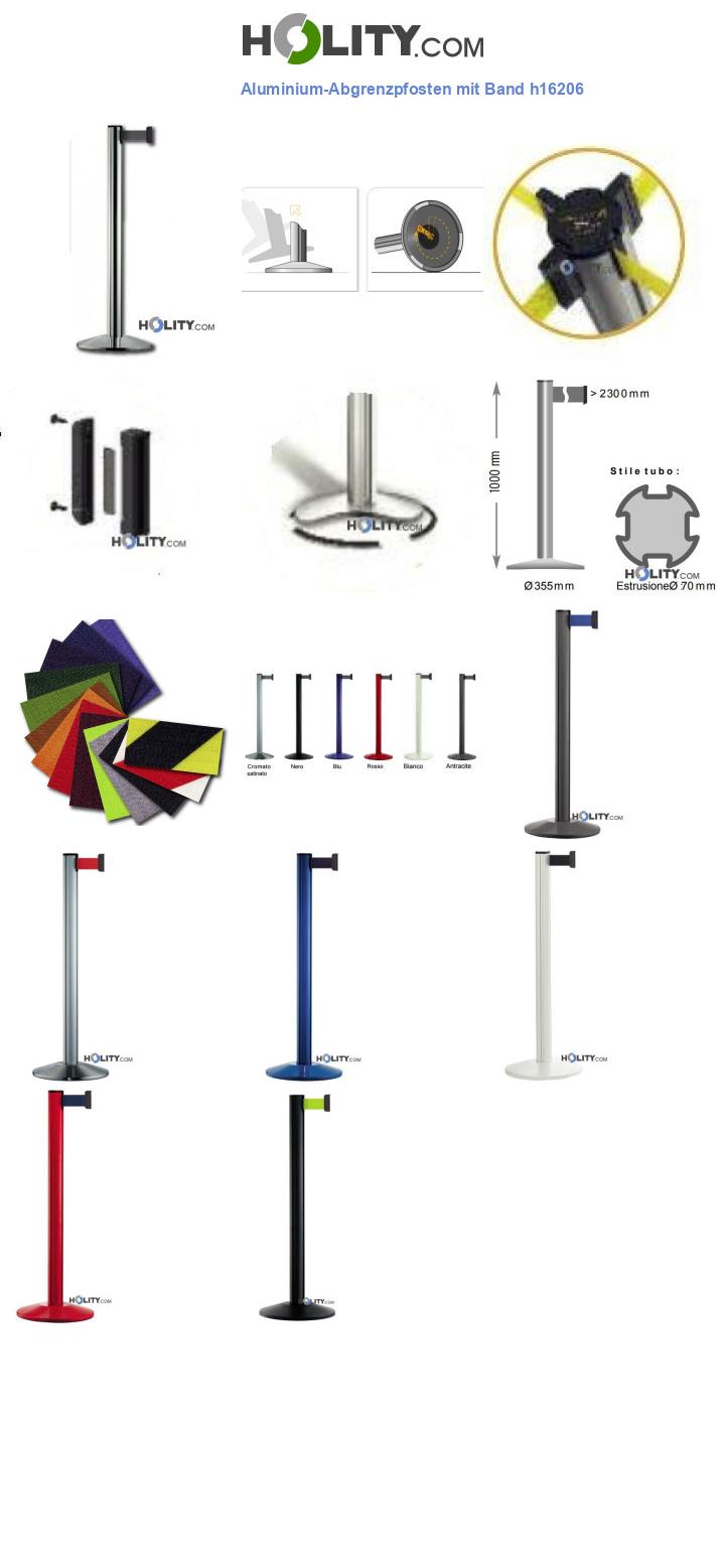 Aluminium-Abgrenzpfosten mit Band h16206