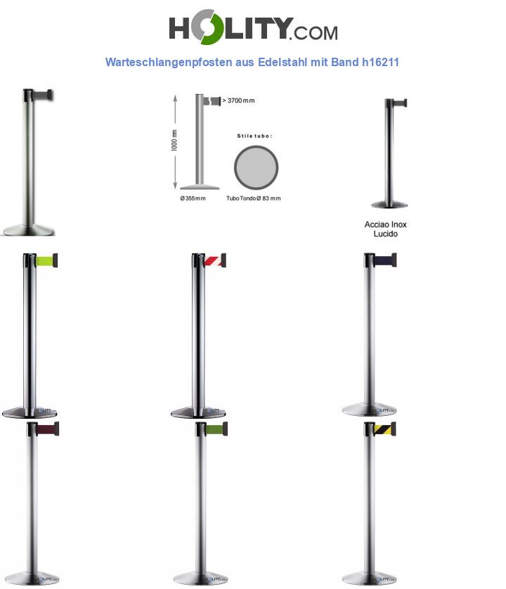Warteschlangenpfosten aus Edelstahl mit Band h16211