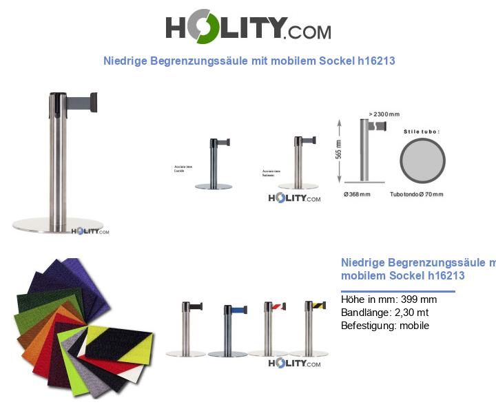 Niedrige Begrenzungssäule mit mobilem Sockel h16213