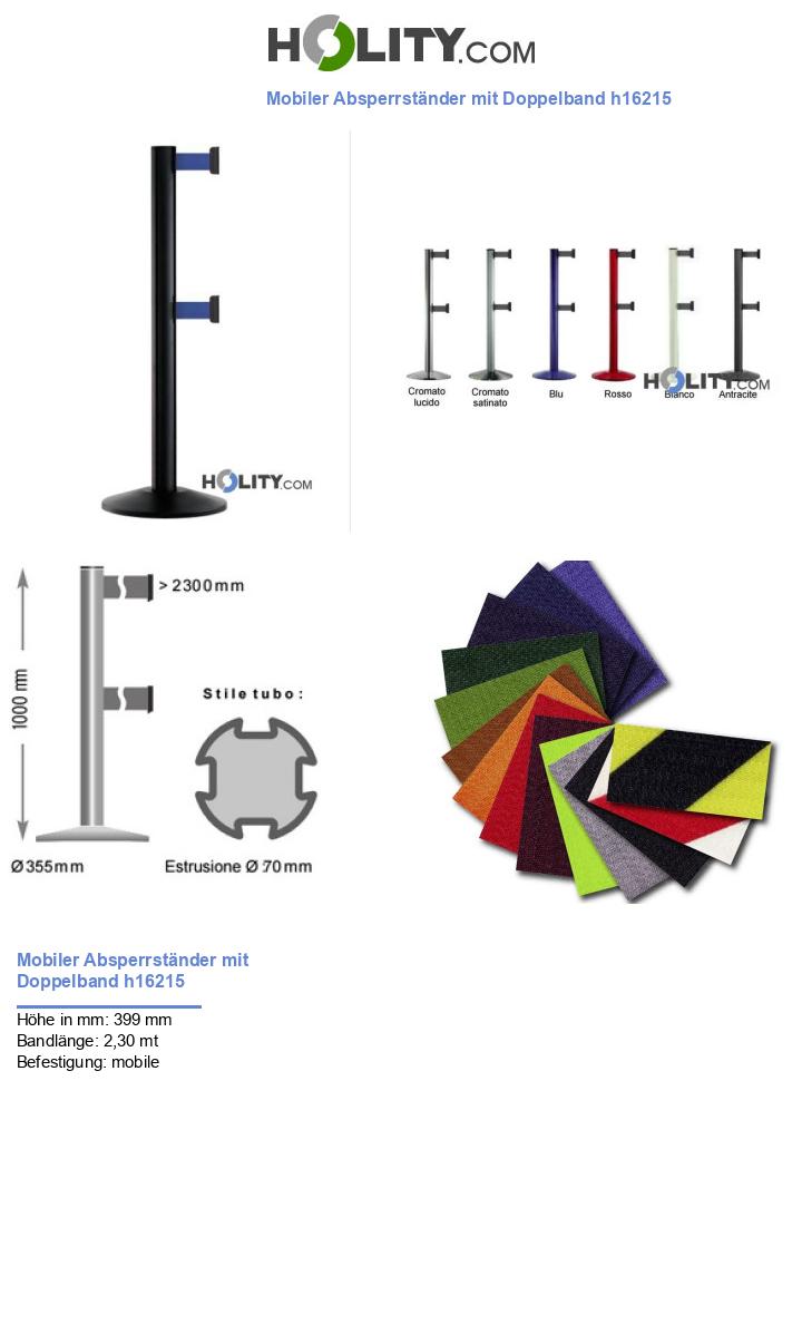 Mobiler Absperrständer mit Doppelband h16215