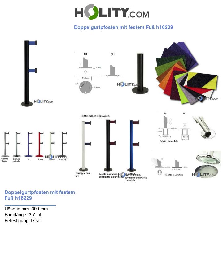 Doppelgurtpfosten mit festem Fuß h16229