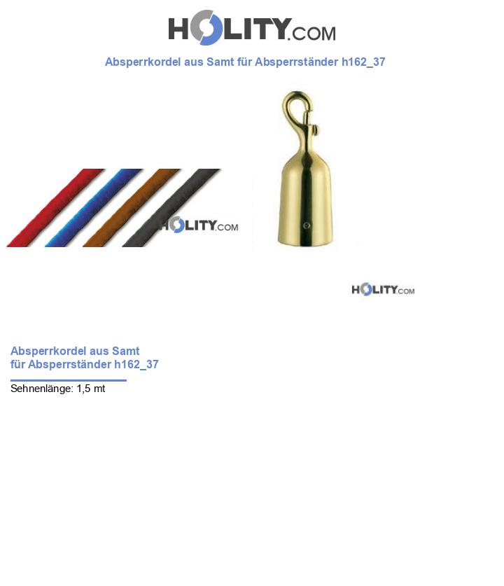 Absperrkordel aus Samt für Absperrständer h162_37
