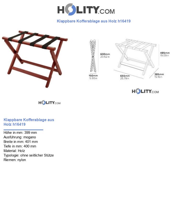 Klappbare Kofferablage aus Holz h16419