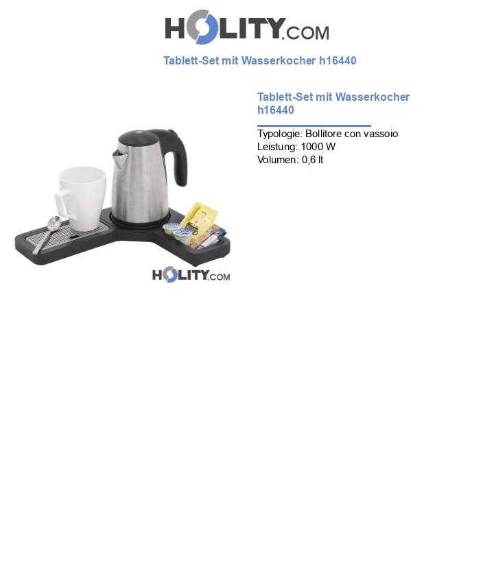 Tablett-Set mit Wasserkocher h16440