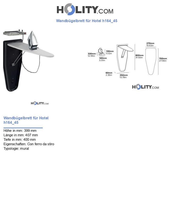 Wandbügelbrett für Hotel h164_45