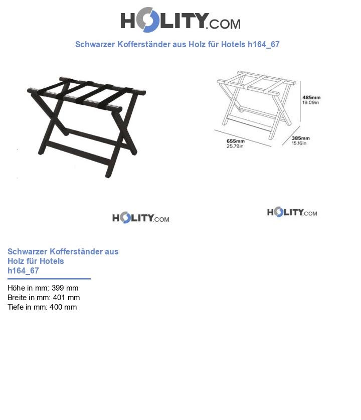 Schwarzer Kofferständer aus Holz für Hotels h164_67