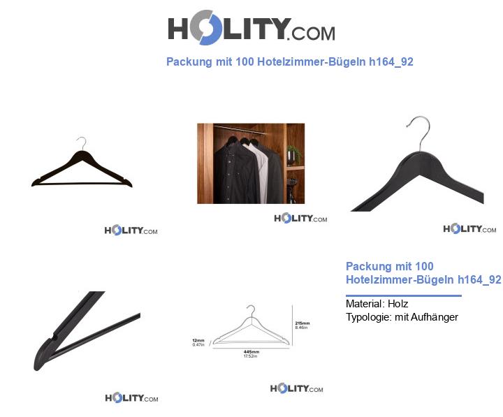 Packung mit 100 Hotelzimmer-Bügeln h164_92