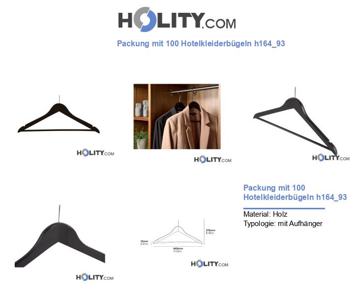 Packung mit 100 Hotelkleiderbügeln h164_93