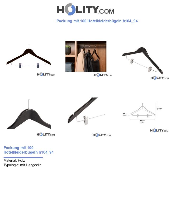 Packung mit 100 Hotelkleiderbügeln h164_94