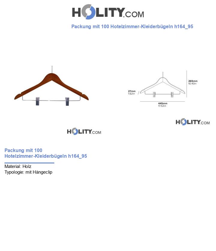 Packung mit 100 Hotelzimmer-Kleiderbügeln h164_95