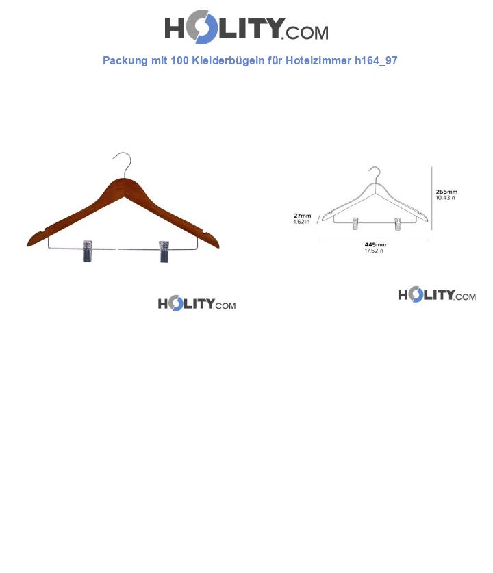 Packung mit 100 Kleiderbügeln für Hotelzimmer h164_97