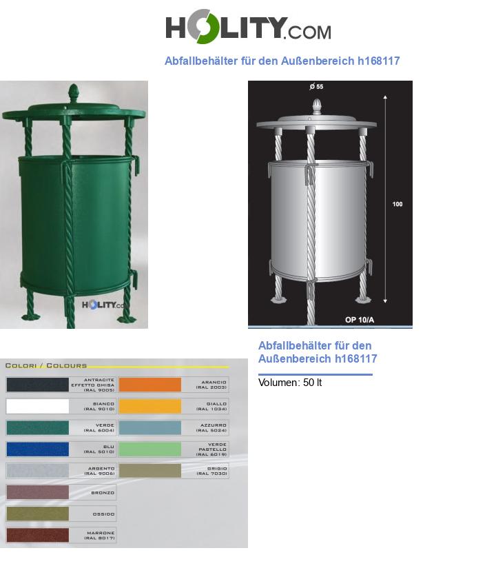 Abfallbehälter für den Außenbereich h168117