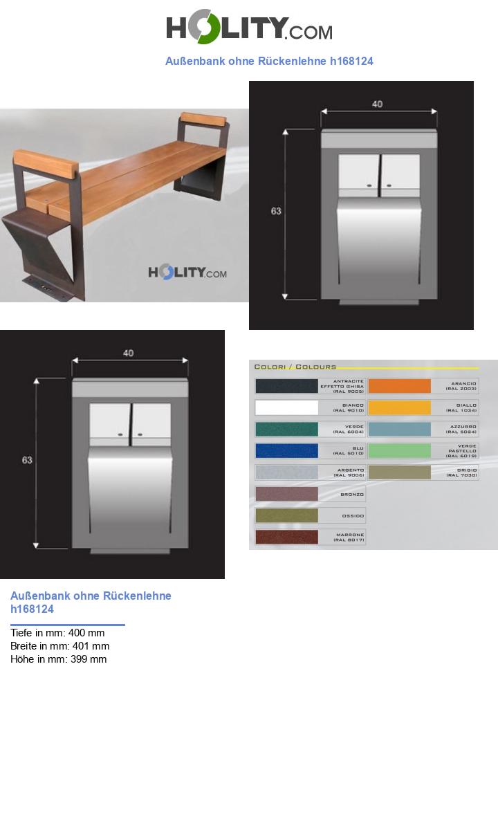 Außenbank ohne Rückenlehne h168124