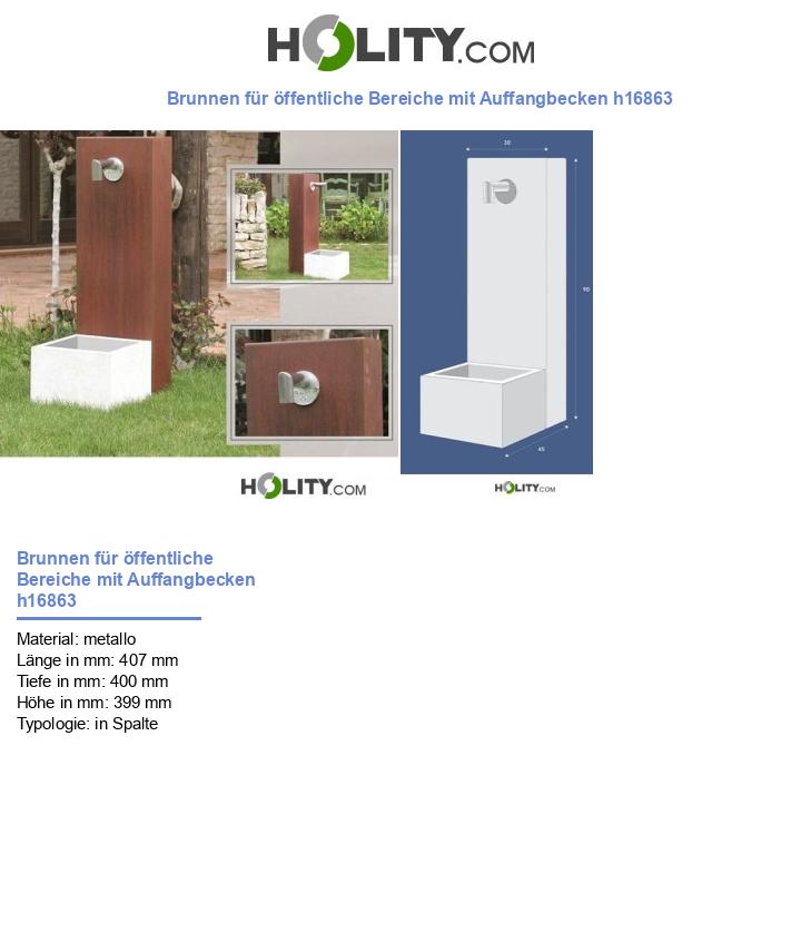 Brunnen für öffentliche Bereiche mit Auffangbecken h16863