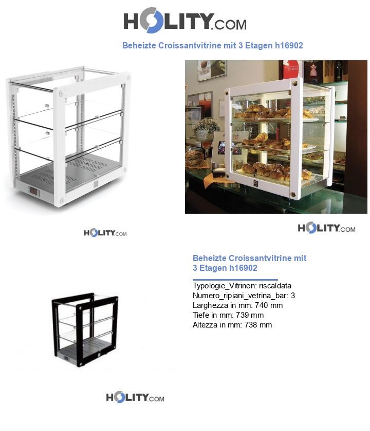 Beheizte Croissantvitrine mit 3 Etagen h16902