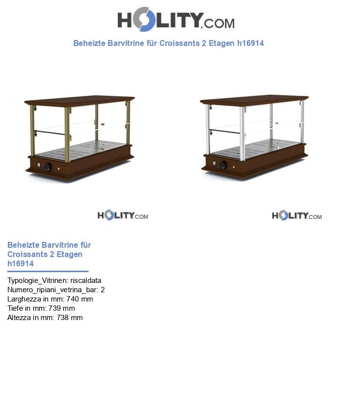 Beheizte Barvitrine für Croissants 2 Etagen h16914