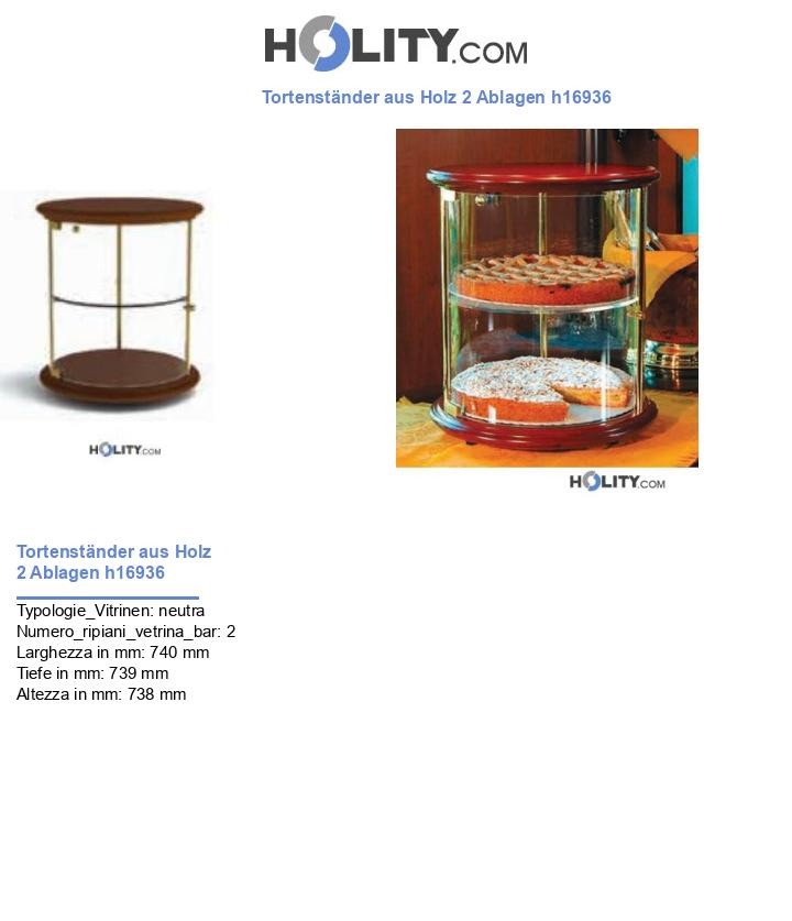 Tortenständer aus Holz 2 Ablagen h16936