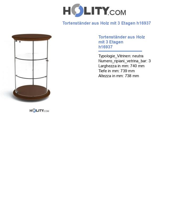 Tortenständer aus Holz mit 3 Etagen h16937