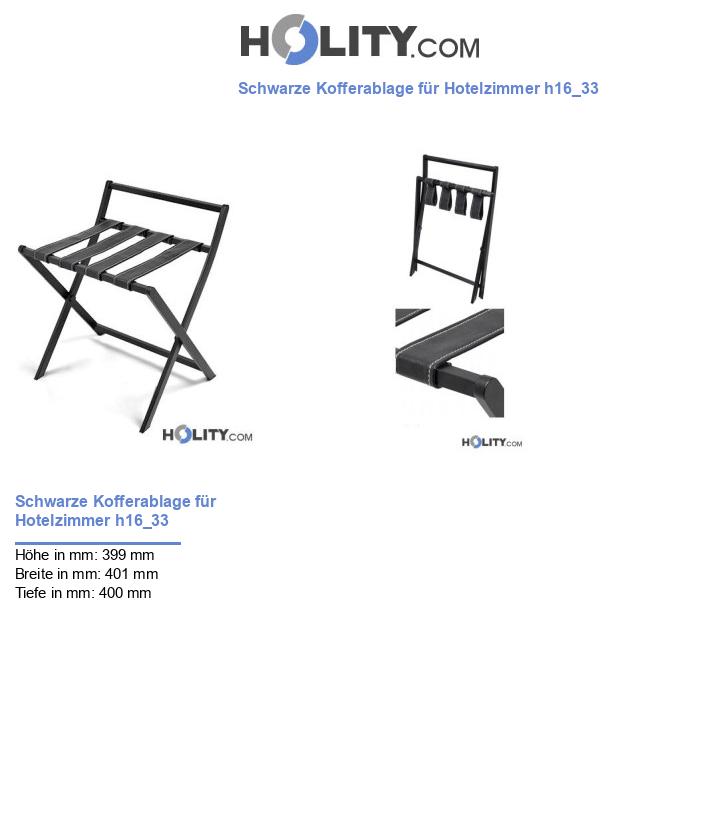 Schwarzer Kofferständer für Hotels, Ferienwohnungen, B&B h16_33