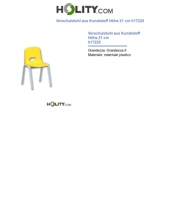 Vorschulstuhl aus Kunststoff Höhe 21 cm h17225