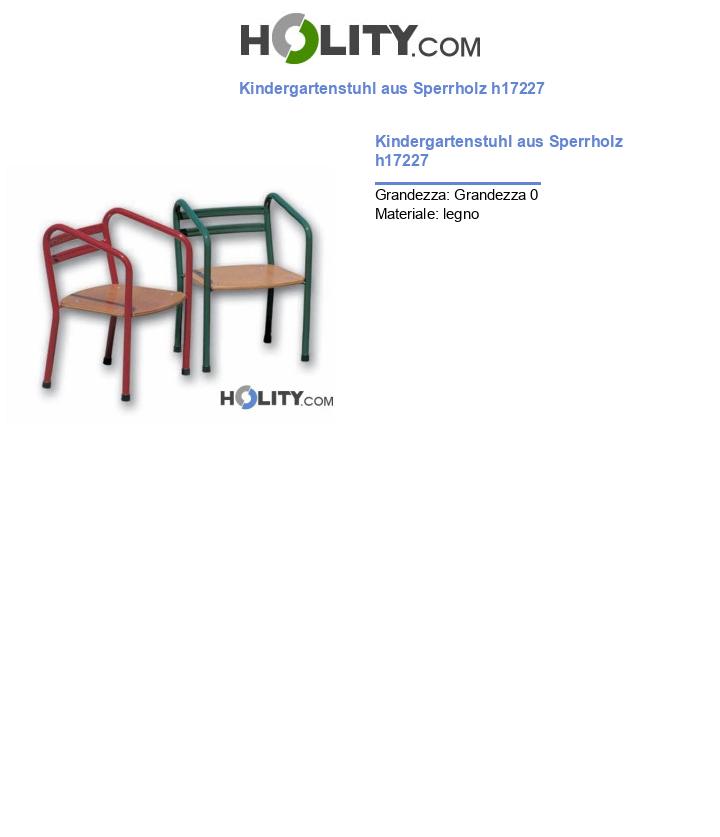 Kindergartenstuhl aus Sperrholz h17227