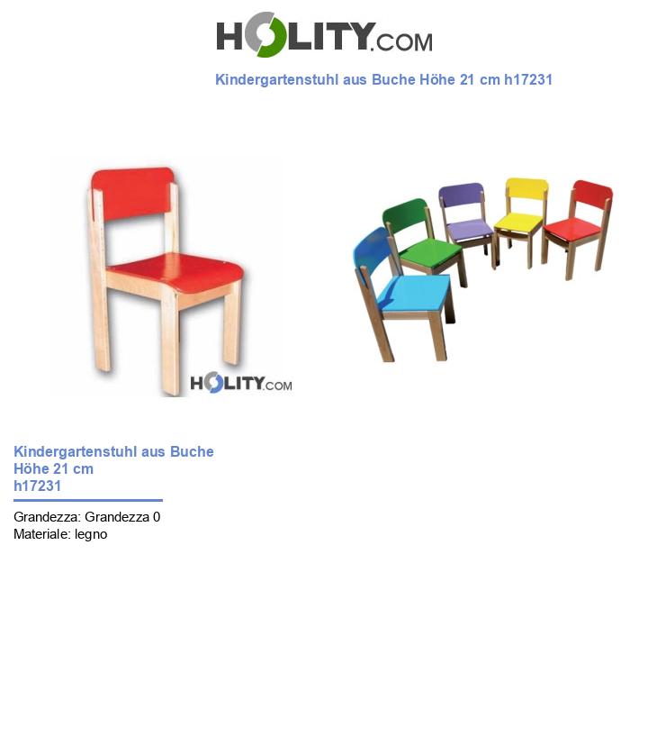 Kindergartenstuhl aus Buche Höhe 21 cm h17231