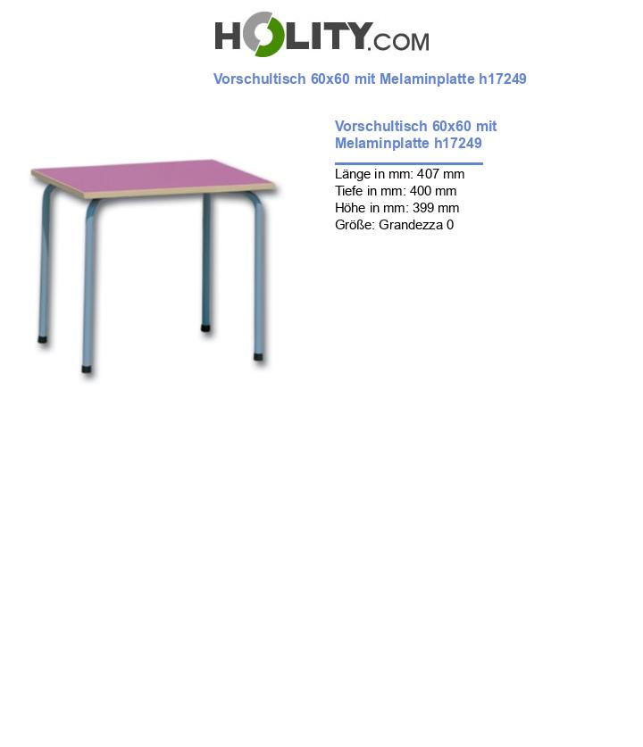 Vorschultisch 60x60 mit Melaminplatte h17249