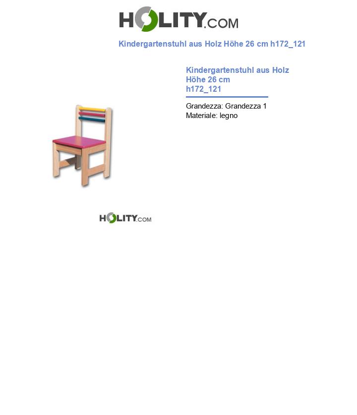 Kindergartenstuhl aus Holz Höhe 26 cm h172_121