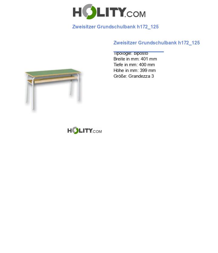 Zweisitzer Grundschulbank h172_125