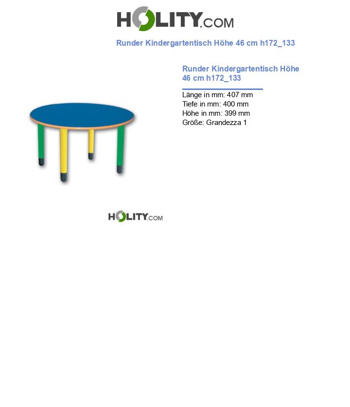 Runder Kindergartentisch Höhe 46 cm h172_133
