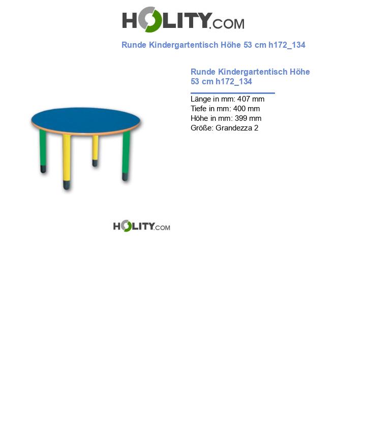 Runde Kindergartentisch Höhe 53 cm h172_134