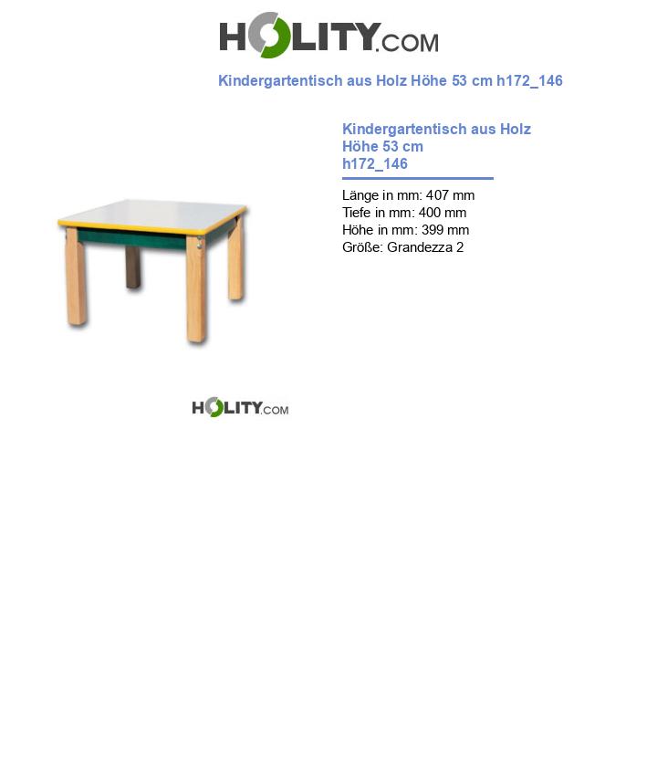 Kindergartentisch aus Holz Höhe 53 cm h172_146