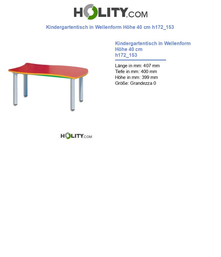 Kindergartentisch in Wellenform Höhe 40 cm h172_153