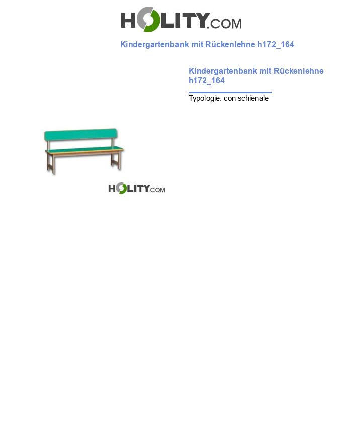 Kindergartenbank mit Rückenlehne h172_164