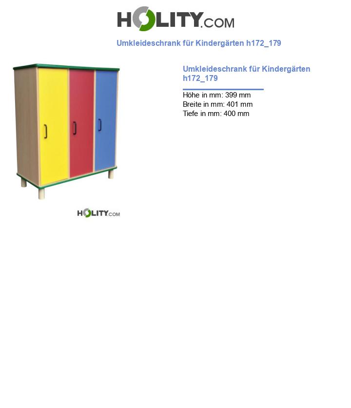 Umkleideschrank für Kindergärten h172_179