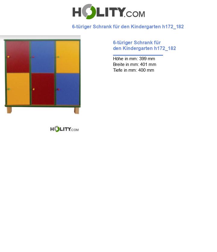 6-türiger Schrank für den Kindergarten h172_182