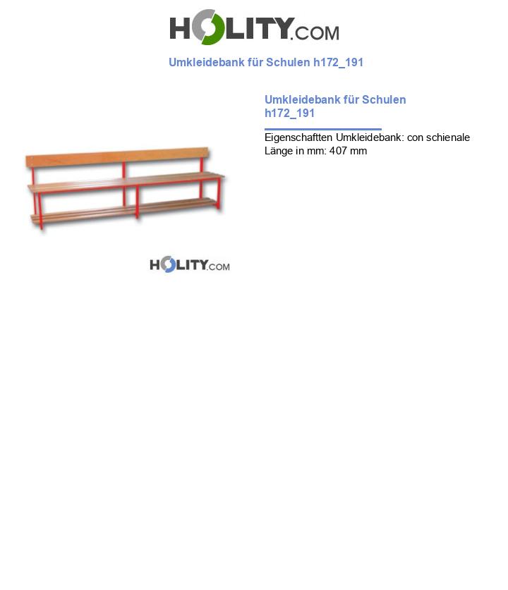 Umkleidebank für Schulen h172_191