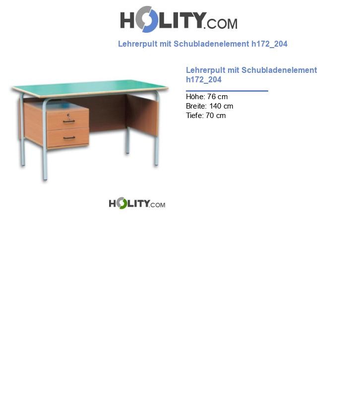 Lehrerpult mit Schubladenelement h172_204