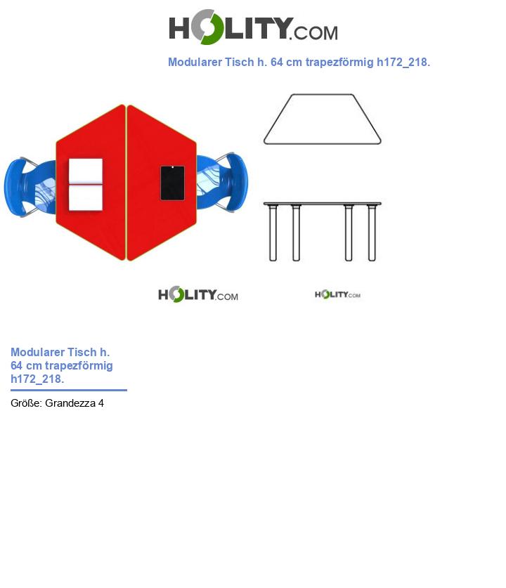 Modularer Tisch h. 64 cm trapezförmig h172_218.