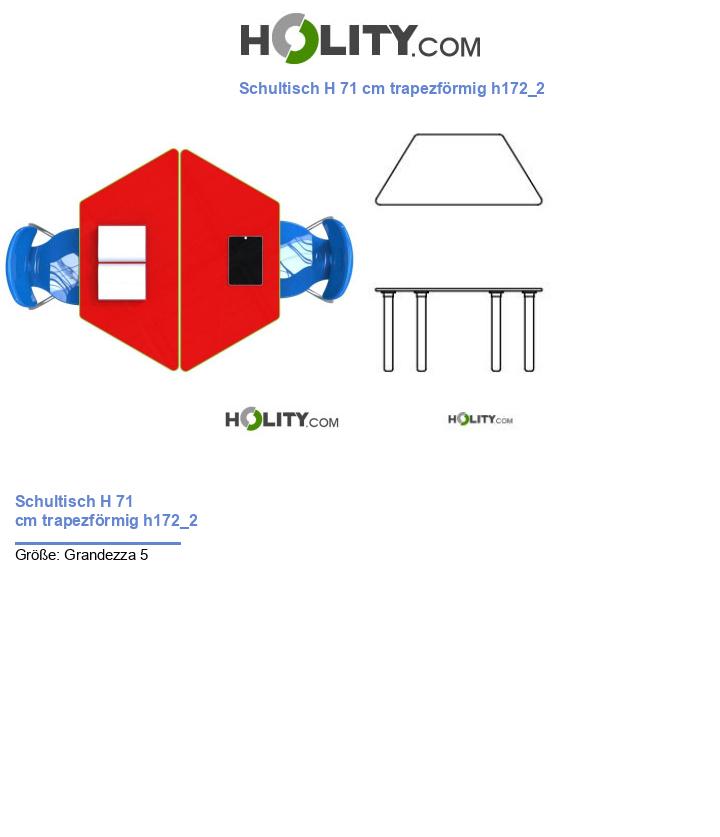 Schultisch H 71 cm trapezförmig h172_2