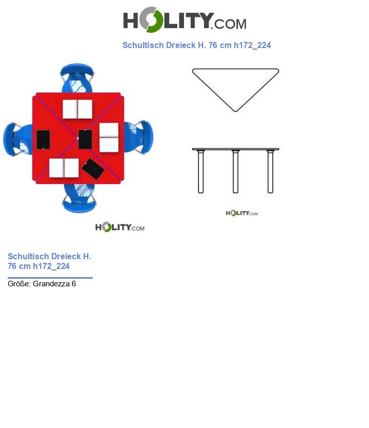 Schultisch Dreieck H. 76 cm h172_224