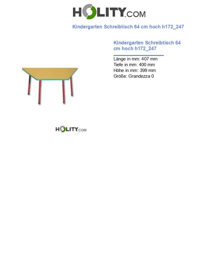 Kindergarten Schreibtisch 64 cm hoch h172_247