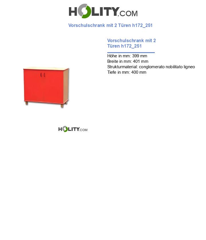 Vorschulschrank mit 2 Türen h172_251