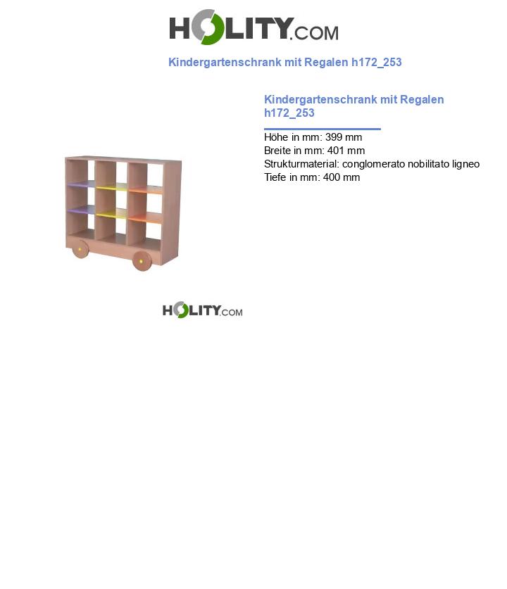 Kindergartenschrank mit Regalen h172_253