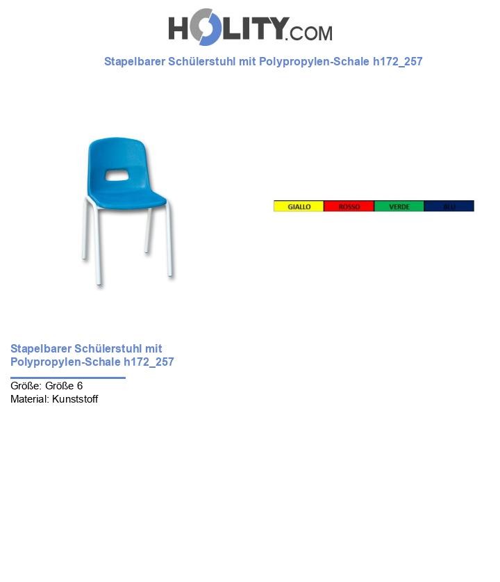 Stapelbarer Schülerstuhl mit Polypropylen-Schale h172_257