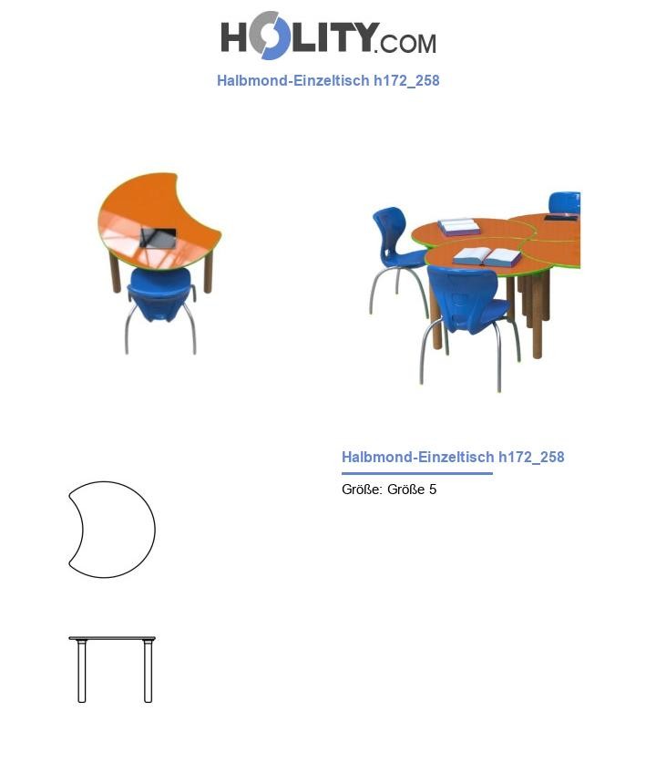 Halbmond-Einzeltisch h172_258